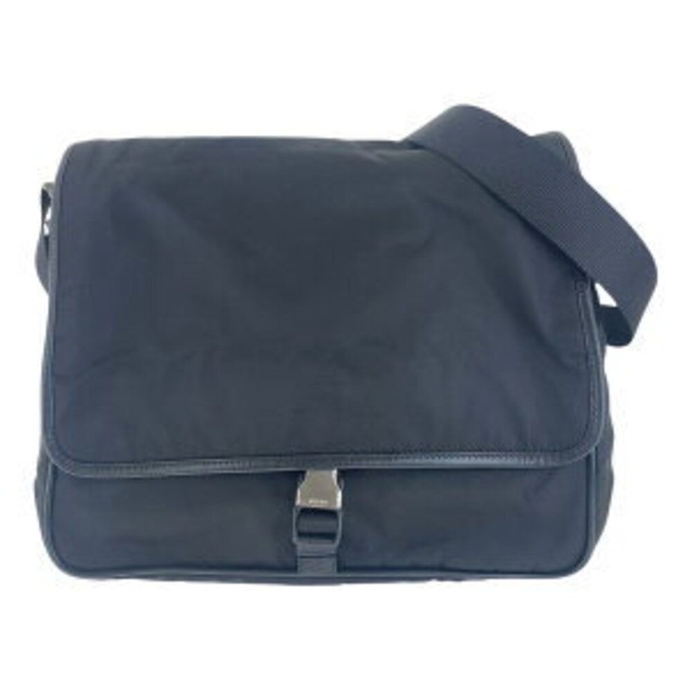 Prada crossbody triangular Tessuto black Nylon shoulder bag logo plate messenger - Picture 9 of 9